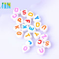 top quality food grade silicone beads acrylic alphabet round beads Designed for babies